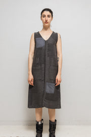 UNDERCOVER - FW02 “Witch’s cell division” Transformable patchwork vest /dress with velvet straps