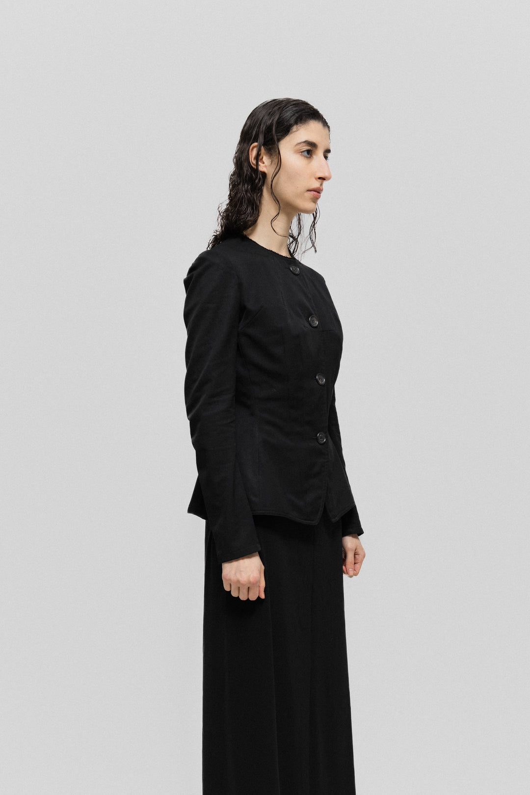 YOHJI YAMAMOTO - Darted wool jacket with double front buttoning