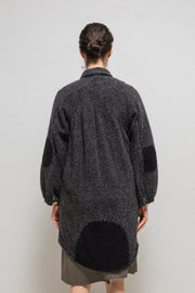 UNDERCOVER - FW04 "But Beautiful" Wool plush coat with buttons, fabric, stitches details (runway)
