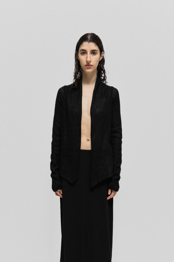 RICK OWENS - FW15 "SPHINX" Wool cardigan with a cropped back