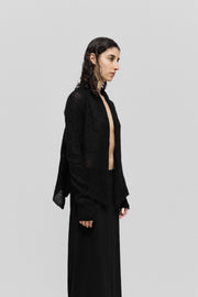 RICK OWENS - FW15 "SPHINX" Wool cardigan with a cropped back