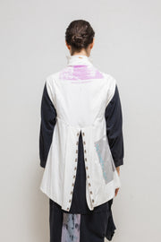 UNDERCOVER - SS06 "T" Klaus Schulze T-shirt rebuilt printed vest with studs (runway)