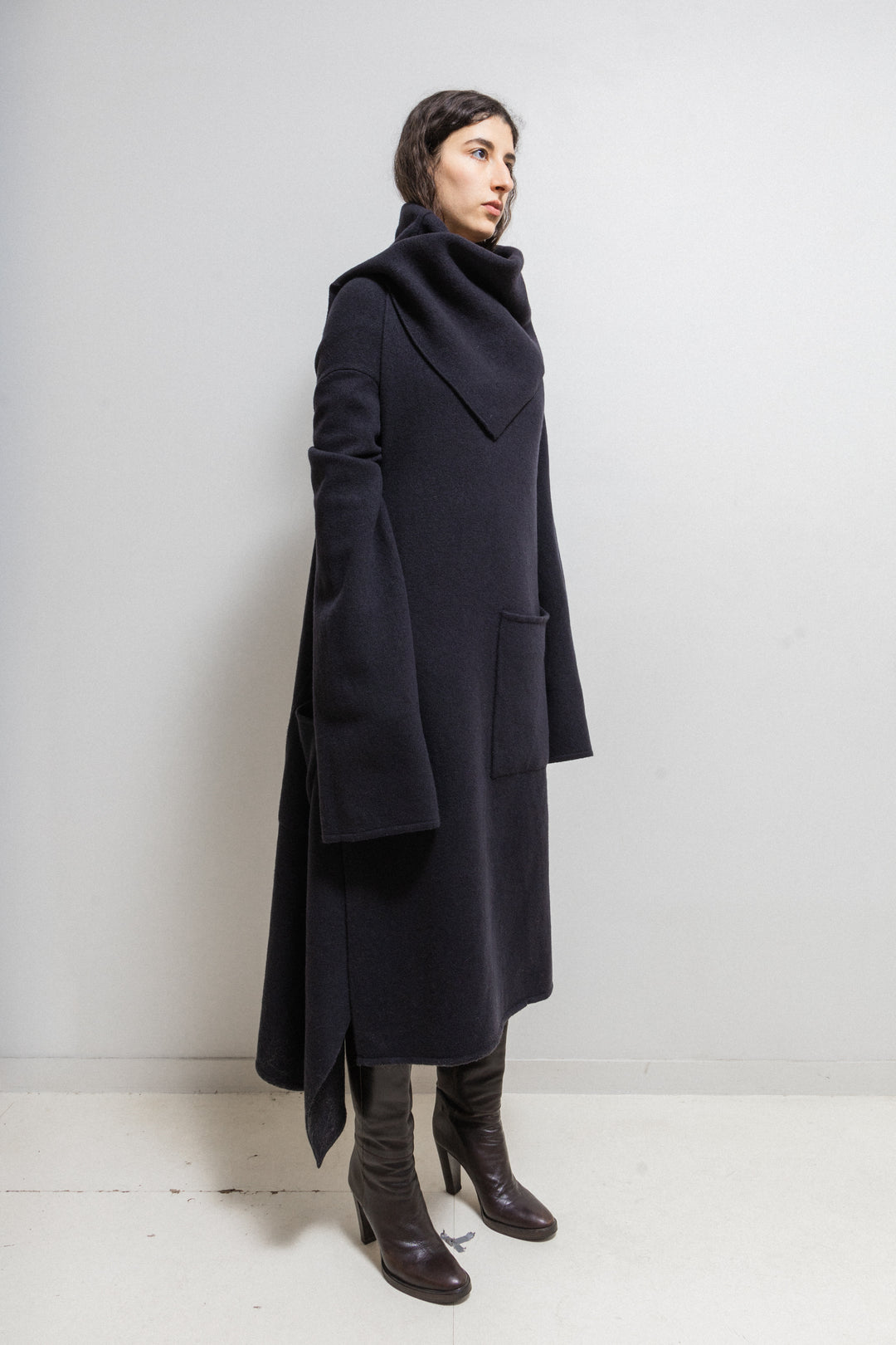 RICK OWENS PALAIS ROYAL - 2007/2011 Giant cashmere coat with patch