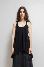 L.G.B - Knitted tank top with raw cut edges and glitter