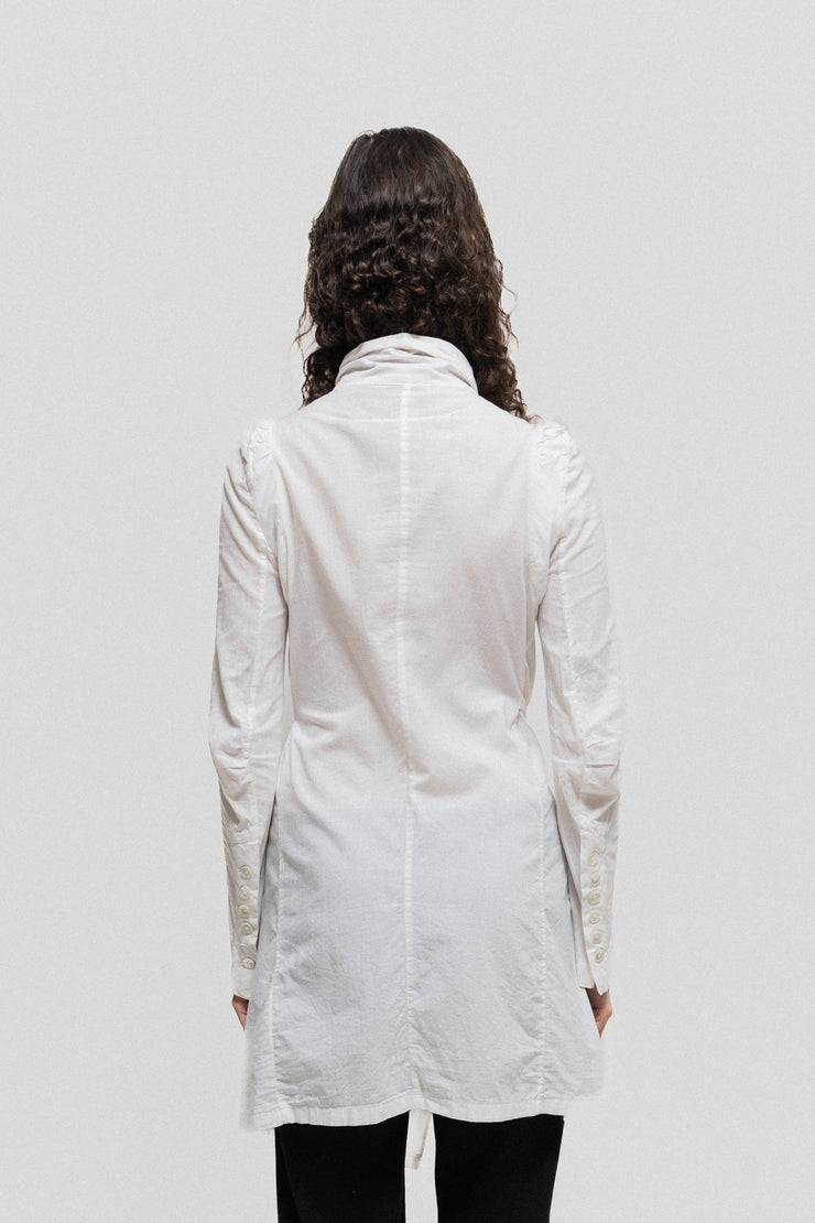 ANN DEMEULEMEESTER - FW09 Long dress shirt with multiple buttonings and waist straps