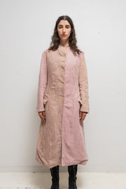 (Kountry Club) PAUL HARNDEN SHOEMAKERS - Antique pink handmade long linen coat with cotton lining