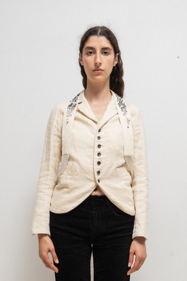 Kountry Club) DRIES VAN NOTEN - Fringed shash with jewel
