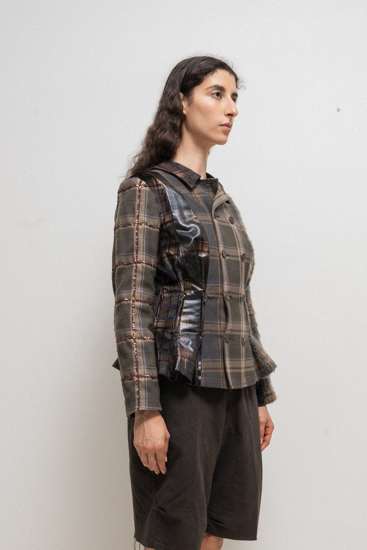 UNDERCOVER - FW00 "Melting Pot" Checkered jacket made out of 5 fabrics