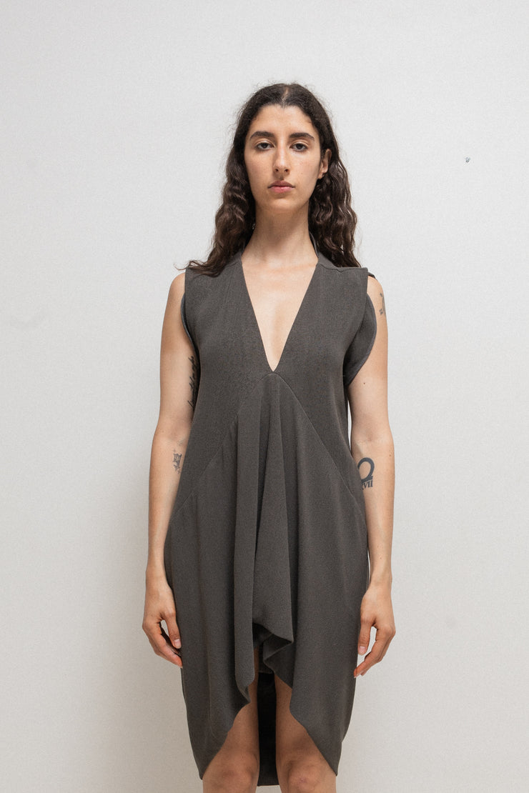 RICK OWENS - FW12 "MOUNTAIN" Wool blend heavy draped dress