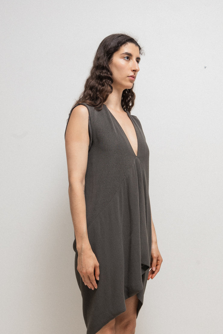 RICK OWENS - FW12 "MOUNTAIN" Wool blend heavy draped dress