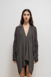 RICK OWENS - FW09 "CRUST" Merino wool knitted cardigan with pockets