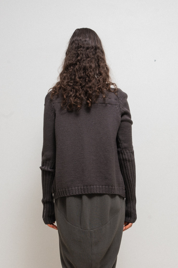 RICK OWENS - FW09 "CRUST" Merino wool knitted cardigan with pockets