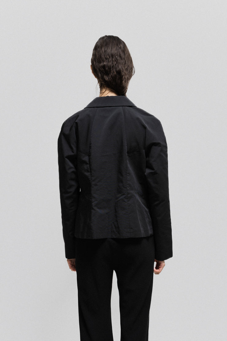 COMME DES GARCONS - SS16 Ribbed polyester jacket with pleated shoulders