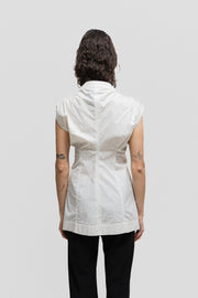 RICK OWENS - SS14 "VICIOUS" Sleeveless cotton vest with a front zipper and geometric neck