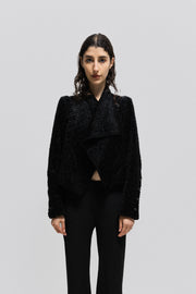 ANN DEMEULEMEESTER - FW10 Faux fur textured jacket with sleeve buttoning