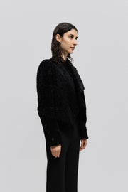 ANN DEMEULEMEESTER - FW10 Faux fur textured jacket with sleeve buttoning