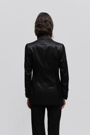 ANN DEMEULEMEESTER - SS96 Cotton blend silky blazer with padded shoulders