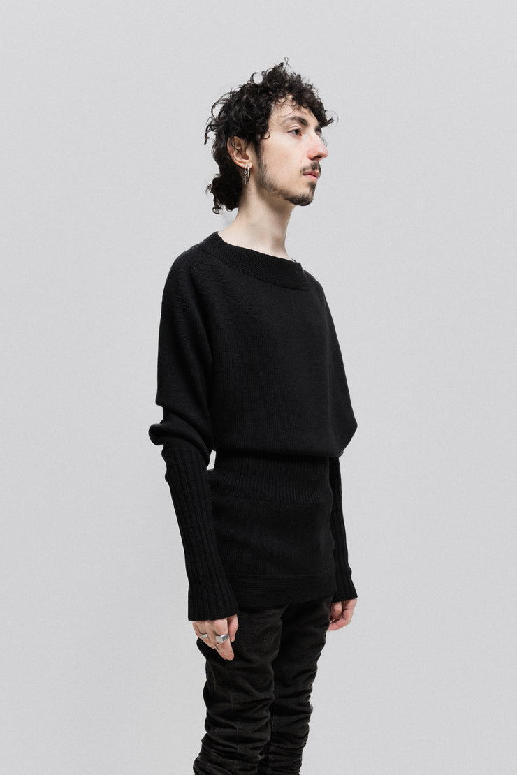 RICK OWENS - FW12 "MOUNTAIN" Extra fine merino wool sweater with ribbed waist