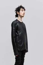 RICK OWENS - SS14 "VICIOUS" Lamb leather jacket with side zipper closure and snap buttons (runway)