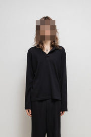 YOHJI YAMAMOTO Y'S FOR MEN - Early 2000’s Wool sweater with button up collar