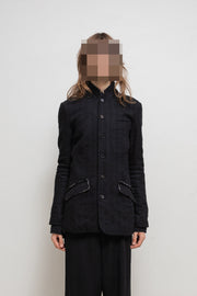 (Kountry Club) ALEKSANDR MANAMIS - Textured wool button up jacket with embroidered lining