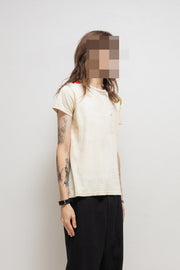 KAPITAL - Faded cream top with shoulder patchwork