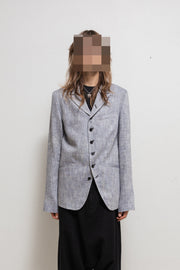 ANN DEMEULEMEESTER - Linen and cotton jacket with buttoning details