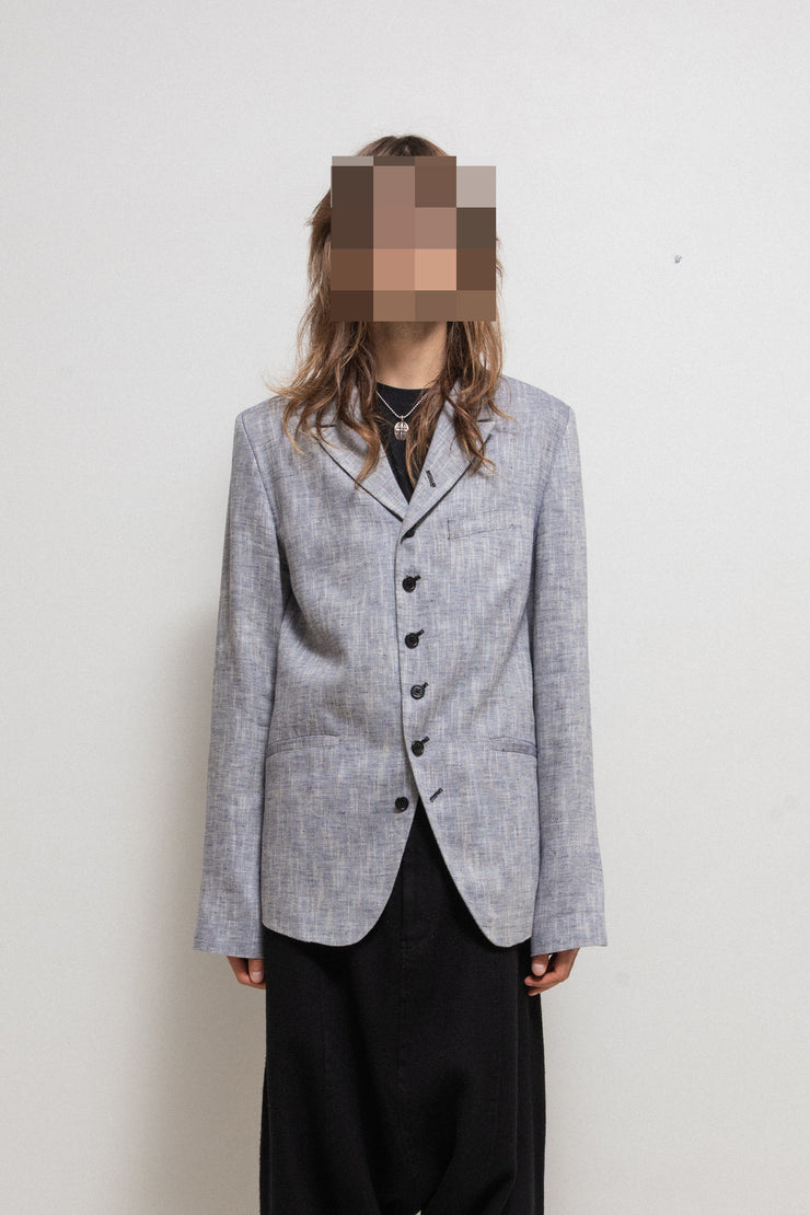 ANN DEMEULEMEESTER - Linen and cotton jacket with buttoning details