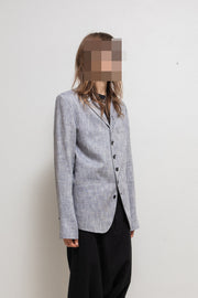 ANN DEMEULEMEESTER - Linen and cotton jacket with buttoning details