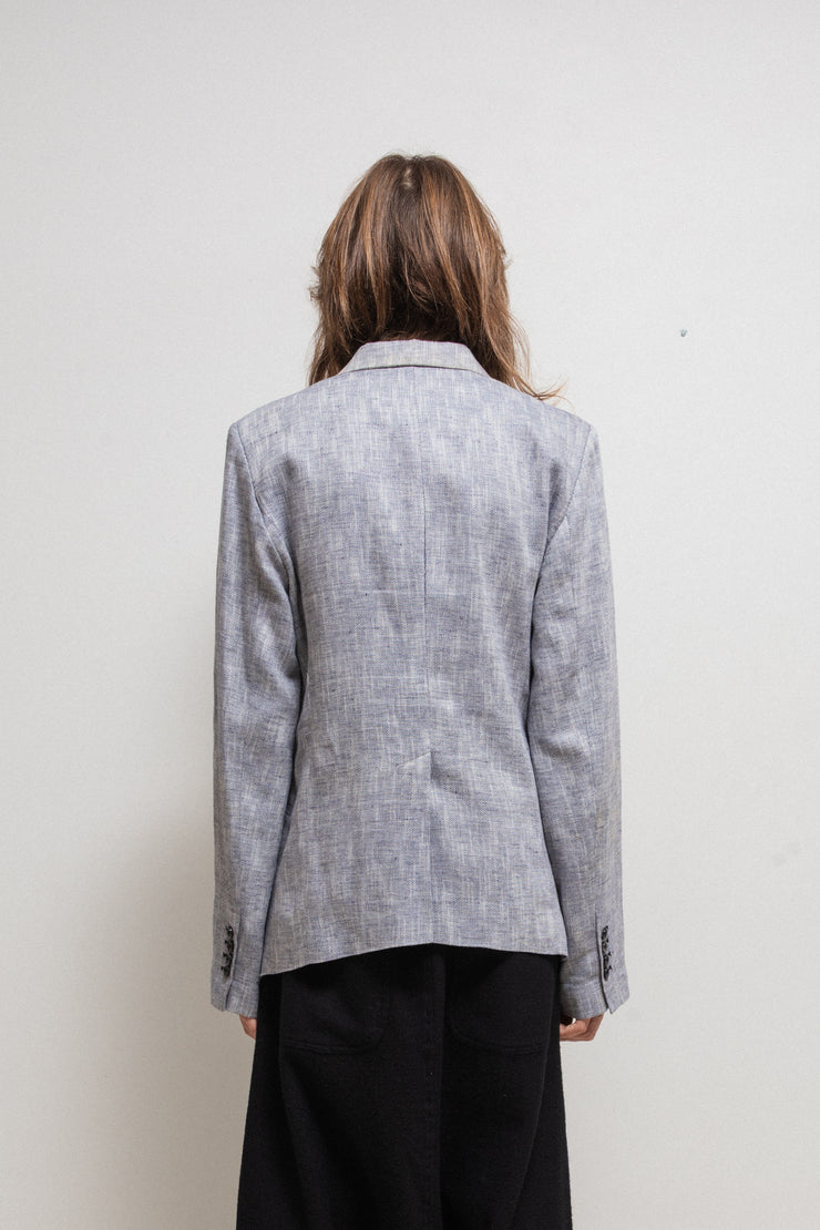 ANN DEMEULEMEESTER - Linen and cotton jacket with buttoning details