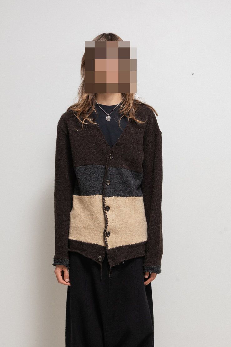 JUNYA WATANABE MAN - FW03 Textured wool button up cardigan with loose threads