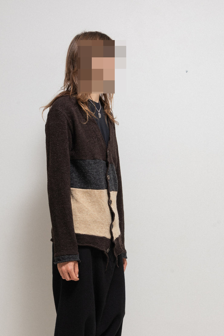 JUNYA WATANABE MAN - FW03 Textured wool button up cardigan with loose threads
