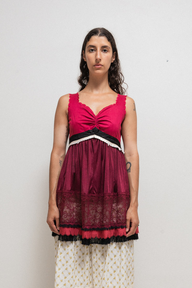 UNDERCOVER - SS05 « But Beautiful II » Monster mini fringed dress with embroidered teeth (runway)