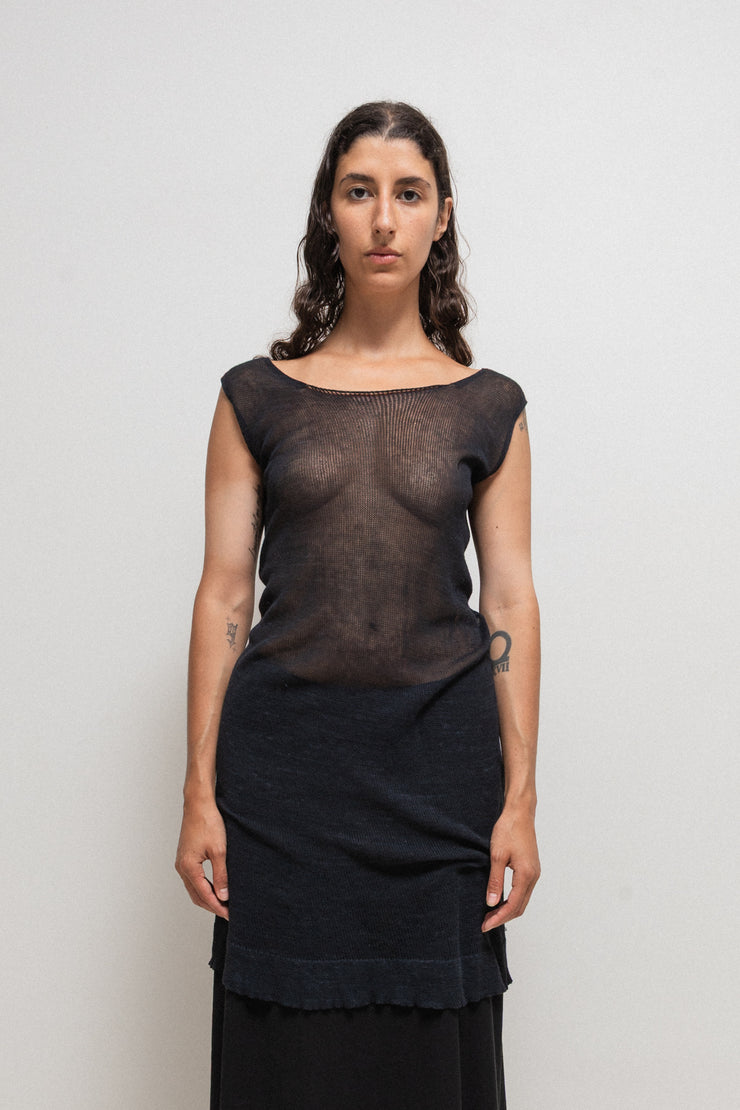 ANN DEMEULEMEESTER - Early 2000’s See-through knitted dress top