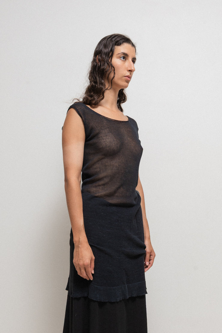 ANN DEMEULEMEESTER - Early 2000's See-through knitted dress top L'OBSCUR ANN DEMEULEMEESTER - Early 2000's See-through knitted dress top L'OBSCUR