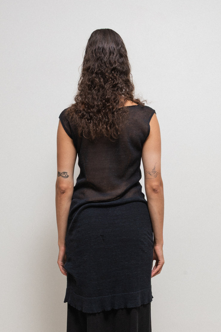 ANN DEMEULEMEESTER - Early 2000’s See-through knitted dress top