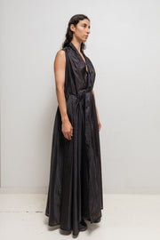 ANN DEMEULEMEESTER - FW00 Extra long nylon dress with waist straps (runway)