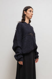 FREDERIK LIEDERLEY - Wool sweater with extra long sleeves and loose knitting details