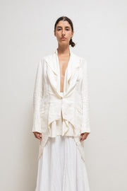 MARC LE BIHAN - White linen tail jacket