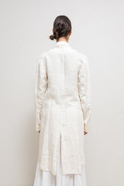 MARC LE BIHAN - White linen tail jacket