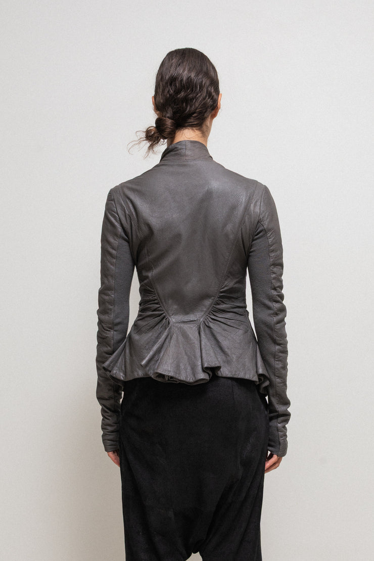 RICK OWENS - SS09 « Strutter » Dust lamb leather jacket with side straps to tie up