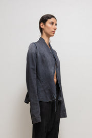 RICK OWENS DRKSHDW - 2007 Washed denim jacket with rounded panels and sleeve slits