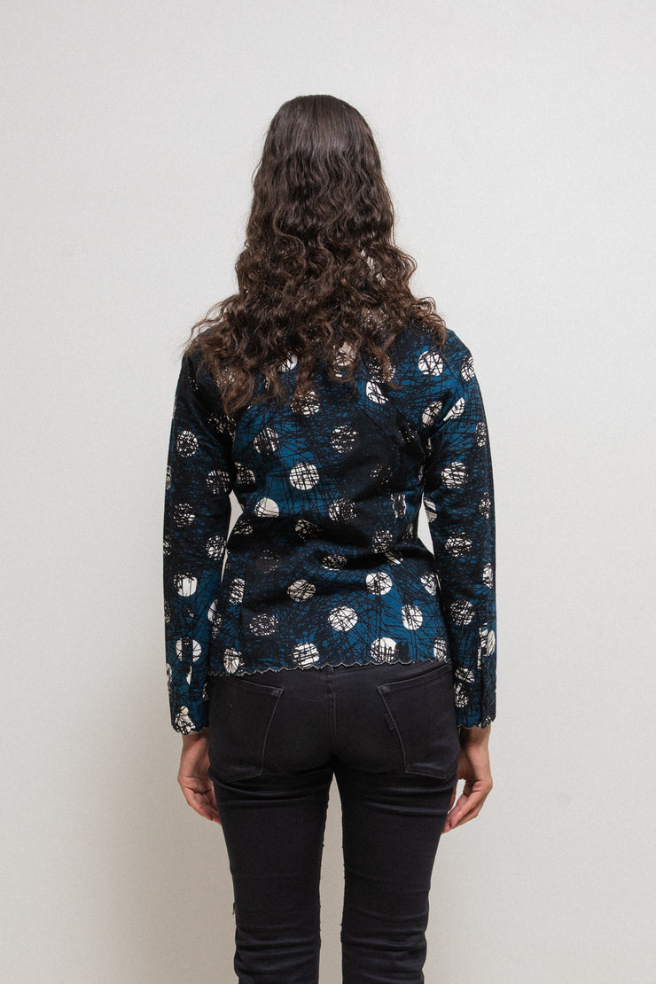 UNDERCOVER - FW03 « Paper Doll » Cotton overshirt with scribbled polka dot pattern