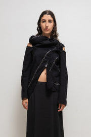 COMME DES GARÇONS - FW02 Twisted felted wool jacket with contrast stitching