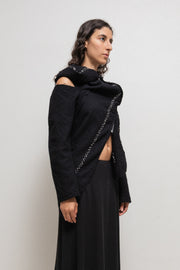 COMME DES GARÇONS - FW02 Twisted felted wool jacket with contrast stitching
