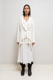 YOHJI YAMAMOTO -  SS10 Long cotton dress with pleated details and pockets