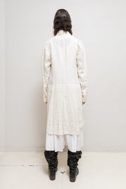 YOHJI YAMAMOTO -  SS10 Long cotton dress with pleated details and pockets
