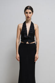 SHARE SPIRIT - Embroidered silk vest with sequins