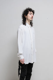 YOHJI YAMAMOTO GOTHIC - Lightweight shirt with embroidered button placket (90's)