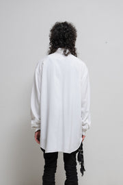 YOHJI YAMAMOTO GOTHIC - Lightweight shirt with embroidered button placket (90's)